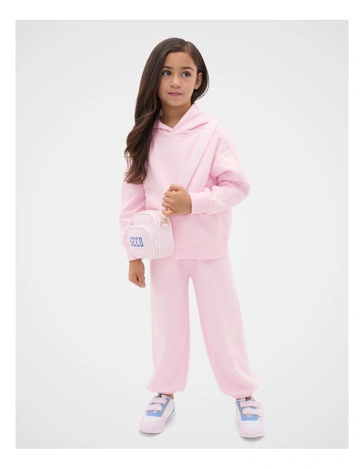 Contrast Stitch Hoodie in Pink Lemonade image 3