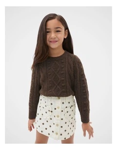 Bobble Knit Sweater in Cacao
