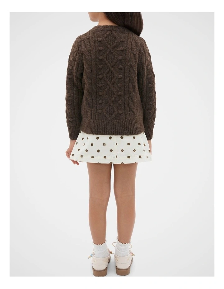 Bobble Knit Sweater in Cacao image 2