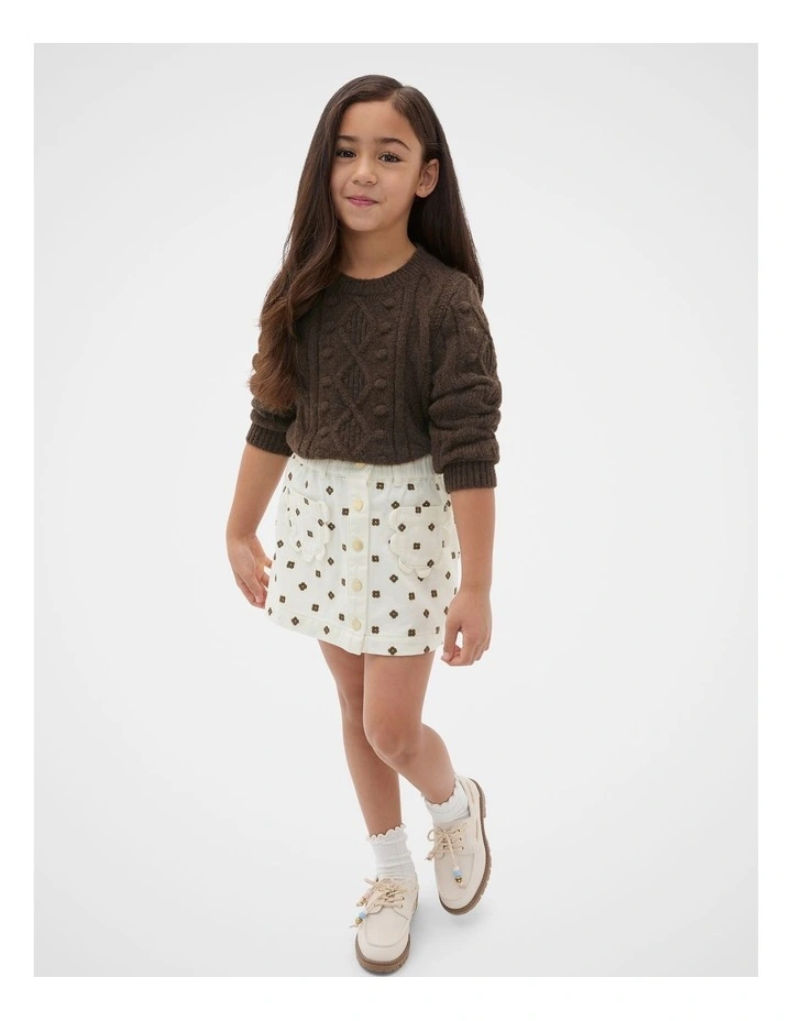 Bobble Knit Sweater in Cacao image 3