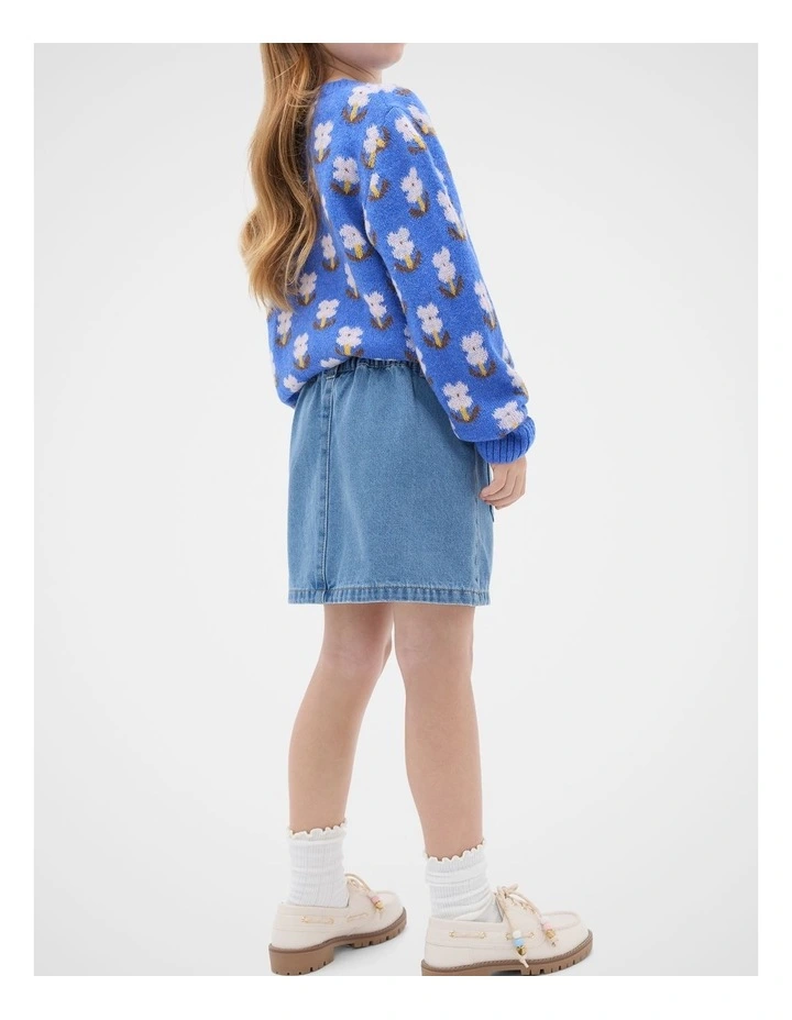 Denim Pocket Skirt in Mid Blue image 2