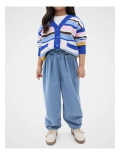 Denim Balloon Pant in Mid Blue
