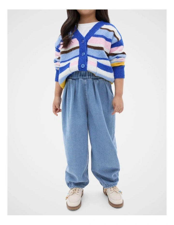 Denim Balloon Pant in Mid Blue image 1