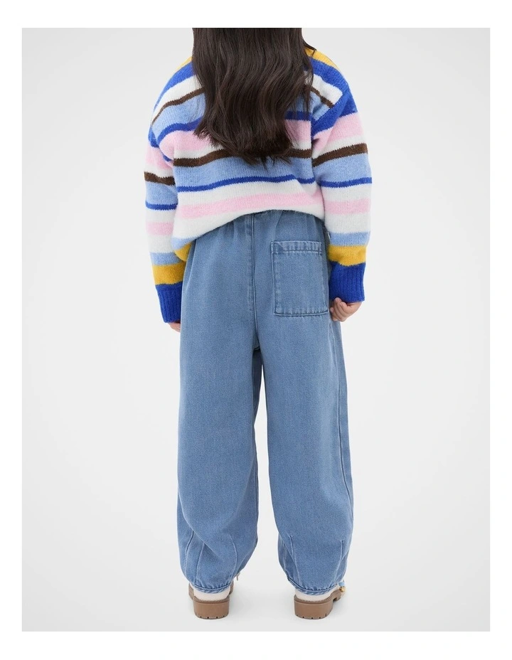 Denim Balloon Pant in Mid Blue image 2
