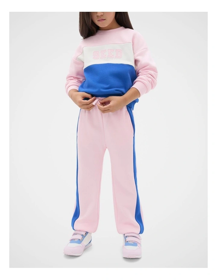Contrast Panel Track Pant in Pink Lemonade image 1