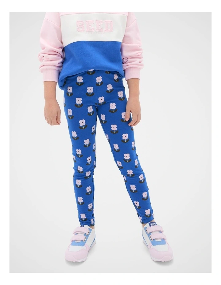 Floral Legging in Cobalt image 1