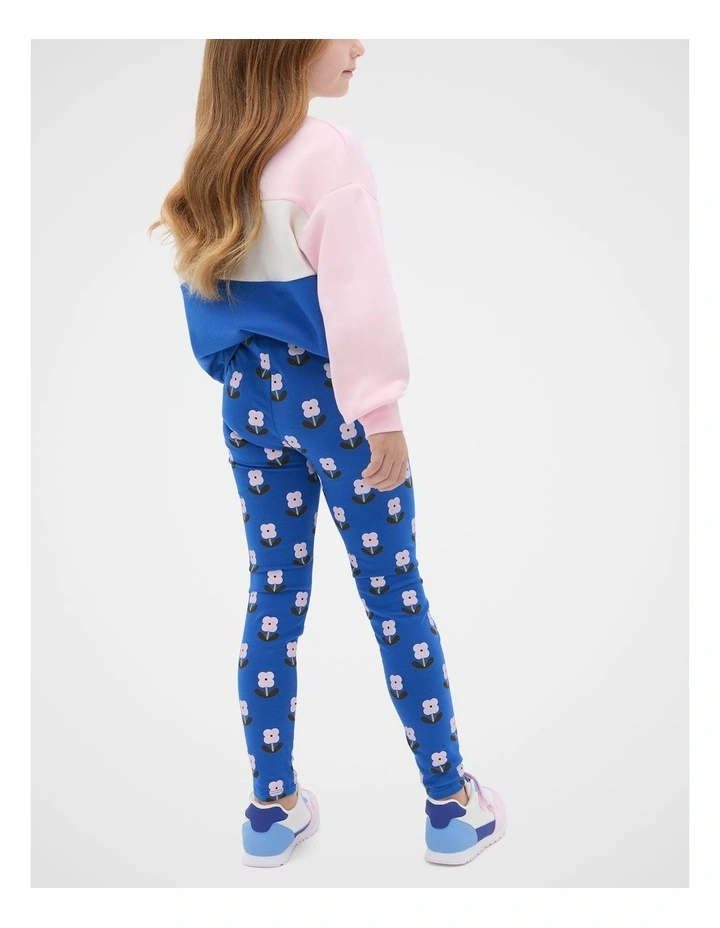 Floral Legging in Cobalt image 2