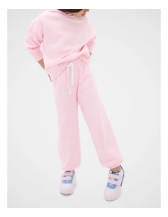 Contrast Stitch Track Pant in Pink Lemonade