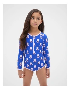 Floral Rashsuit in Cobalt