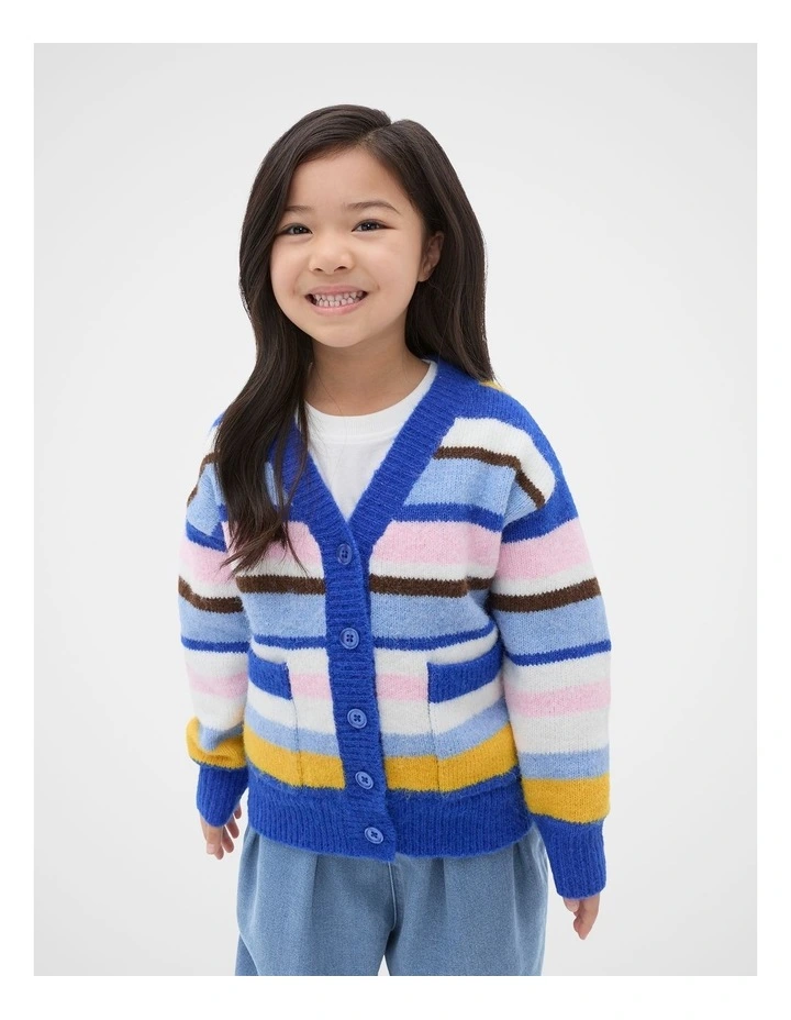 Stripe Knit Cardigan in Multi image 1