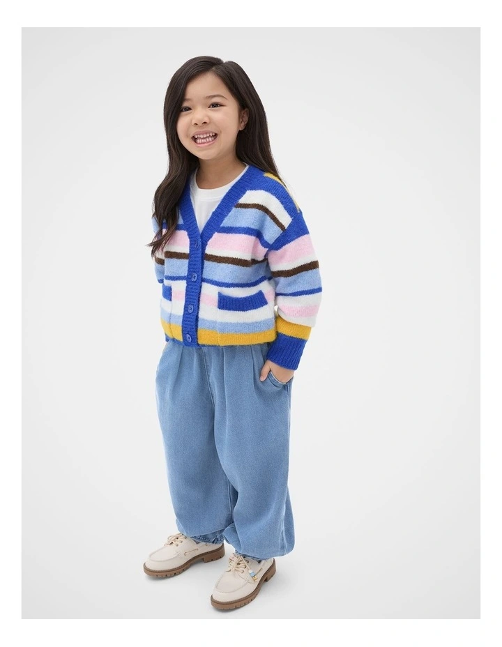Stripe Knit Cardigan in Multi image 3
