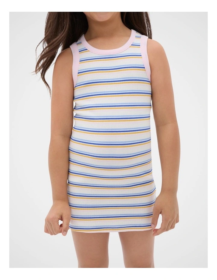 Logo Rib Dress in Multi image 3