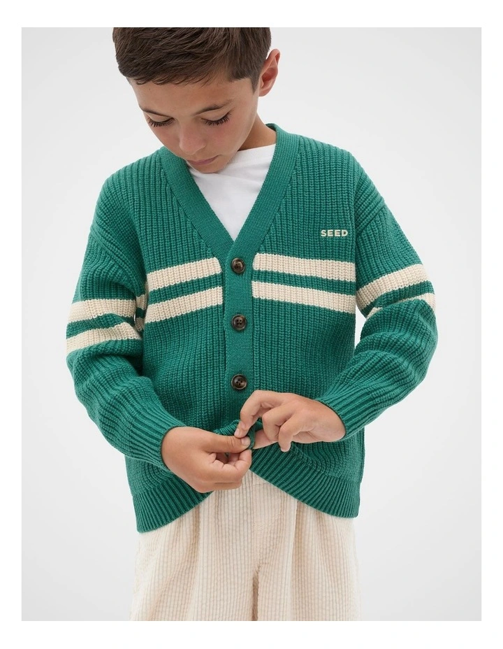Varsity Cardigan in Jungle Green image 1