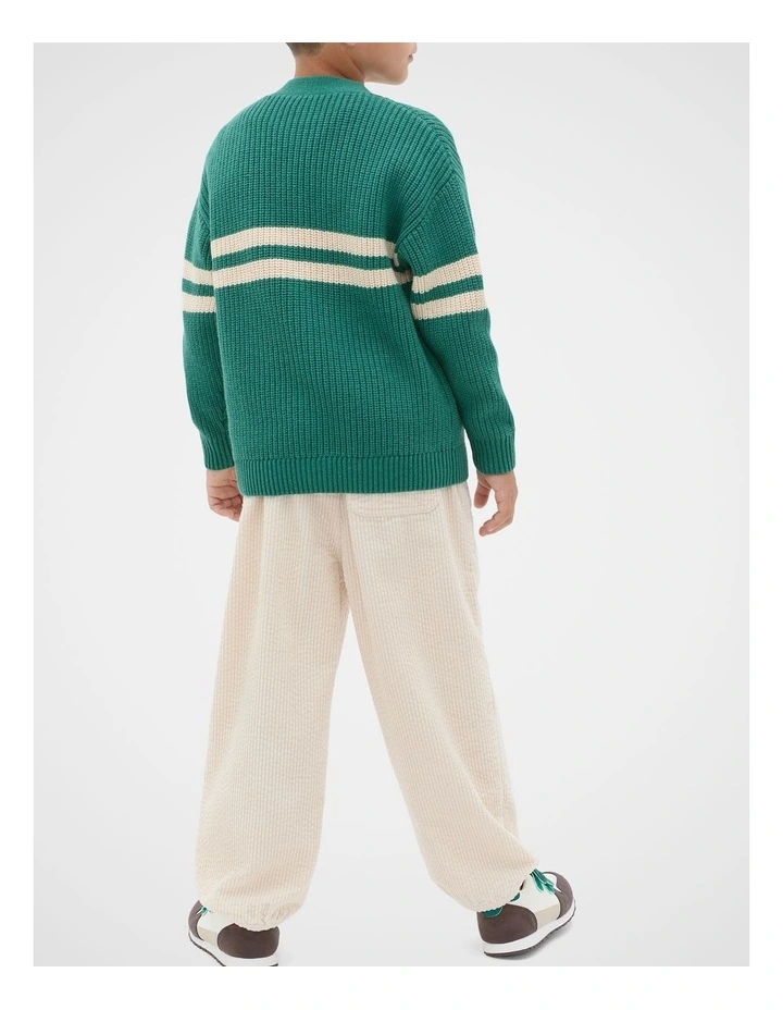 Varsity Cardigan in Jungle Green image 2