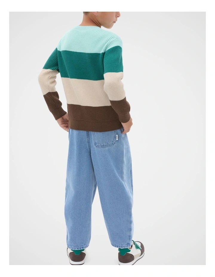 Stripe Crew Knit Sweater in Multi image 2