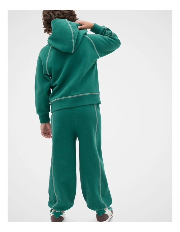 Contrast Stitch Hoodie in Jungle Green image 2