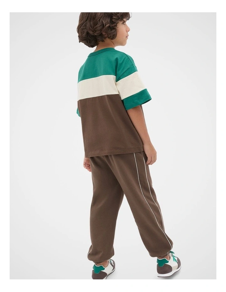 Colourblock  Logo Tee in Cacao image 2