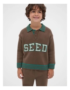 Retro Logo Knit Sweaters in Cacao