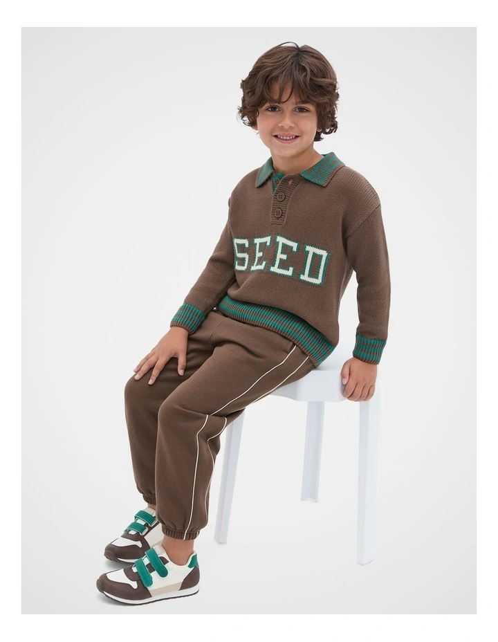 Retro Logo Knit Sweaters in Cacao image 3