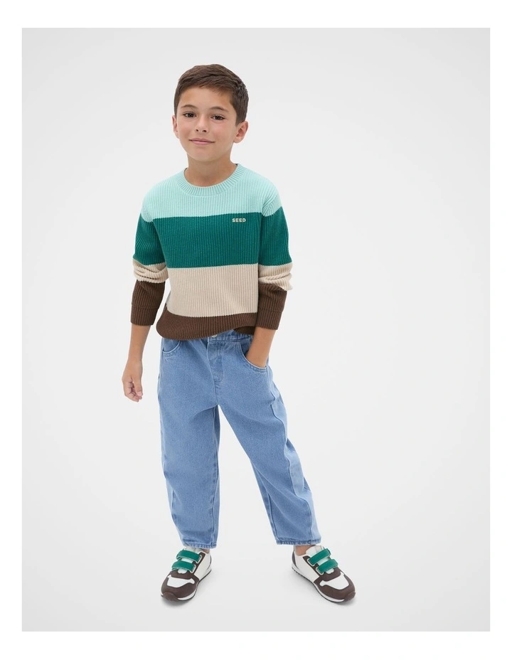 Two Tone Jean in Mid Blue image 3