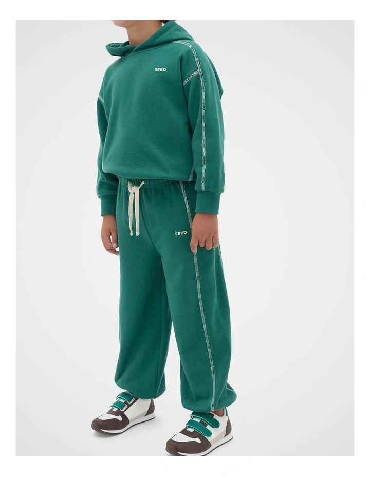 Contrast Stitch Track Pant in Jungle Green image 1
