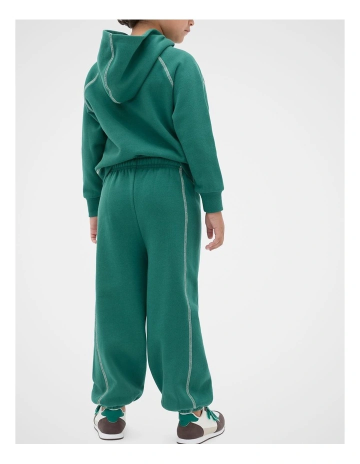 Contrast Stitch Track Pant in Jungle Green image 2