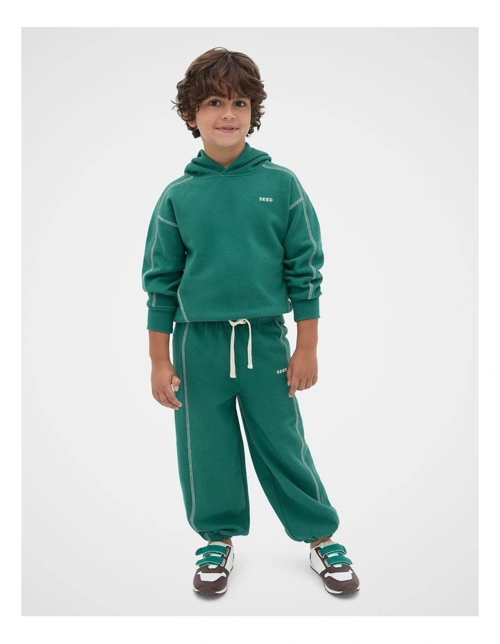 Contrast Stitch Track Pant in Jungle Green image 3