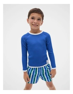 Textured Rib Rashvest in Cobalt
