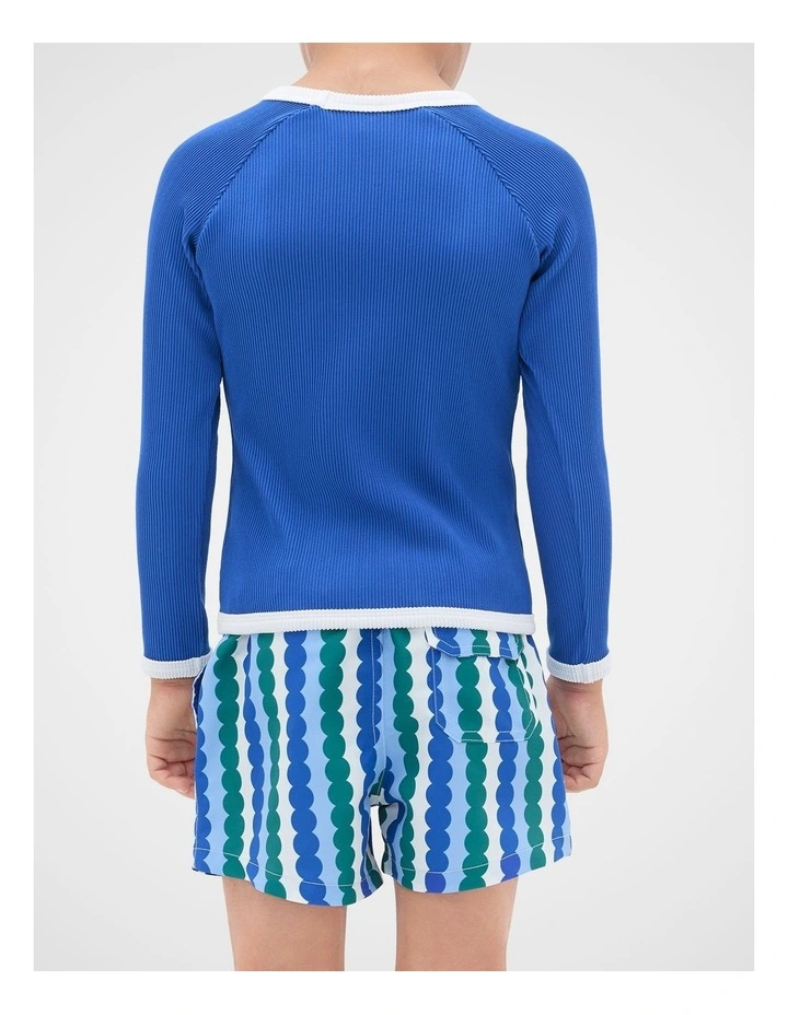 Textured Rib Rashvest in Cobalt image 2