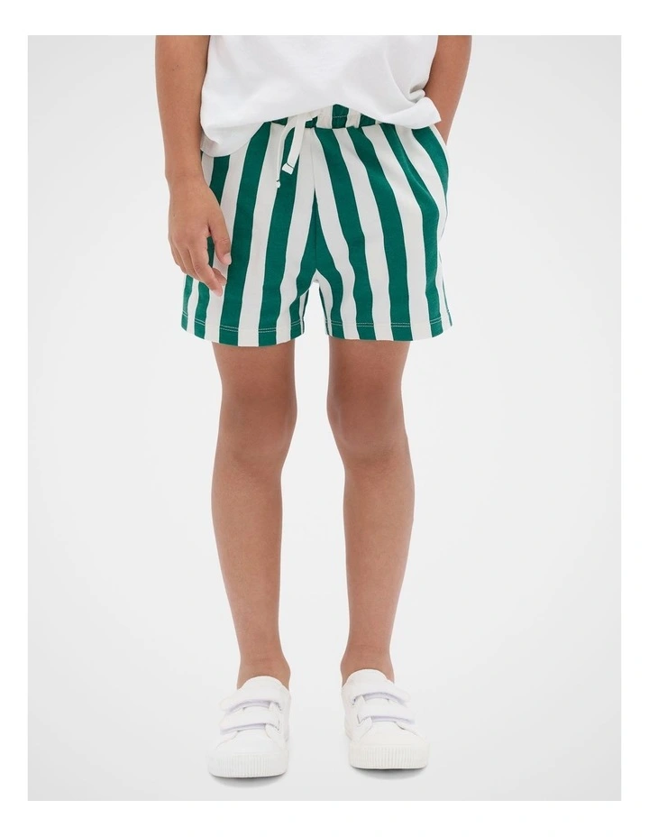 Core Stripe Track Short in Jungle Green image 1