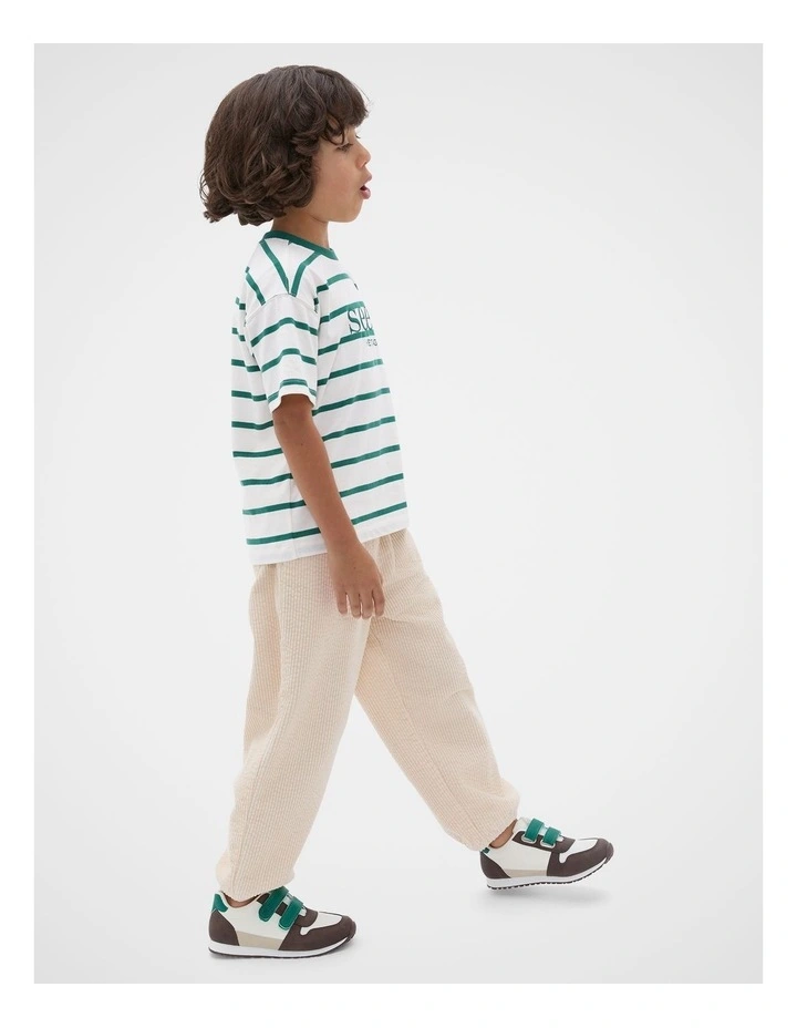 Stripe Logo Tee in Jungle Green image 3