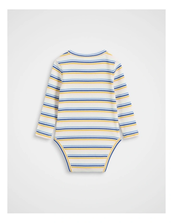 Stripe Rib Bodysuit in Multi image 2
