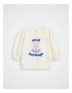 Seed Floral Sweat in Classic Cream