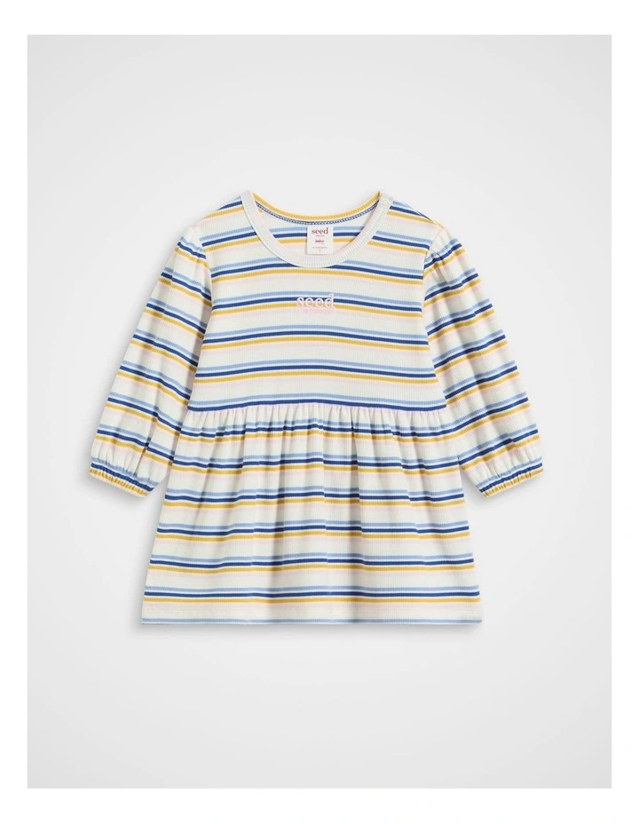 Stripe Rib Dress in Multi image 1