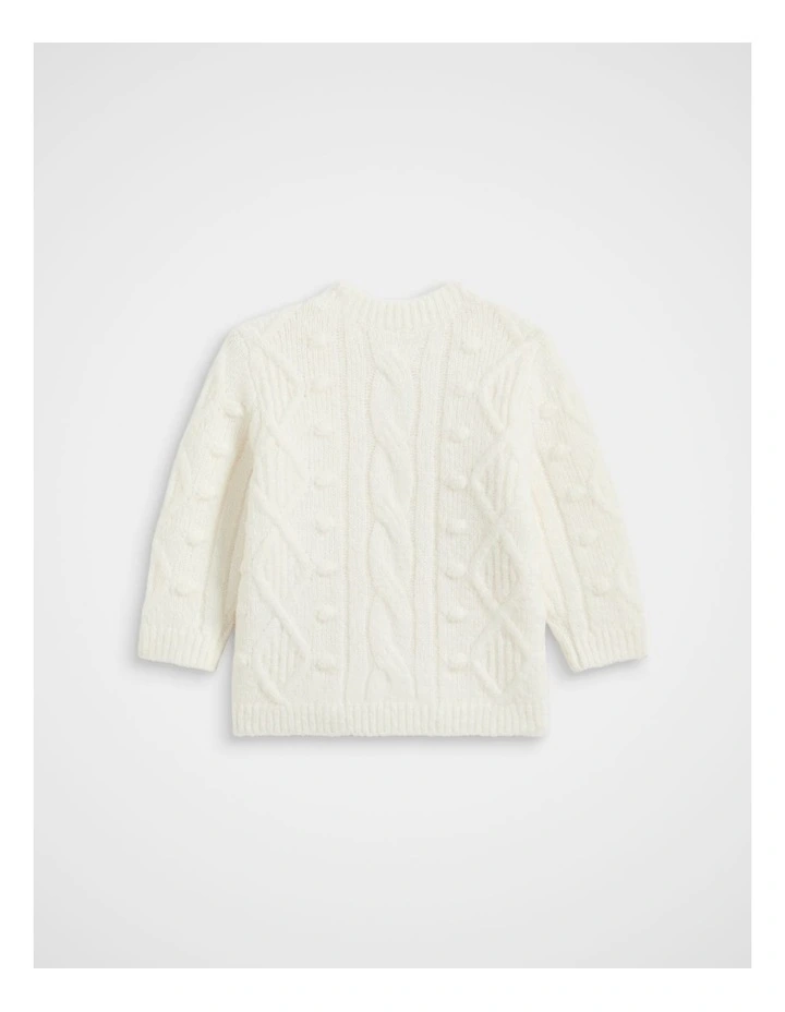 Bobble Knit Cardigan in Classic Cream image 2