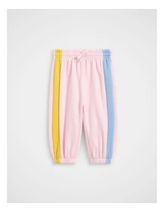 Contrast Panel Track Pant in Pink Lemonade