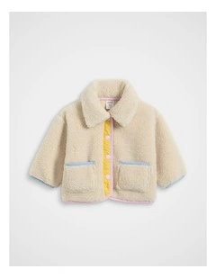 Contrast Teddy Jacket in Multi