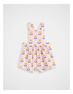 Cord Floral Overall in Pink Lemonade