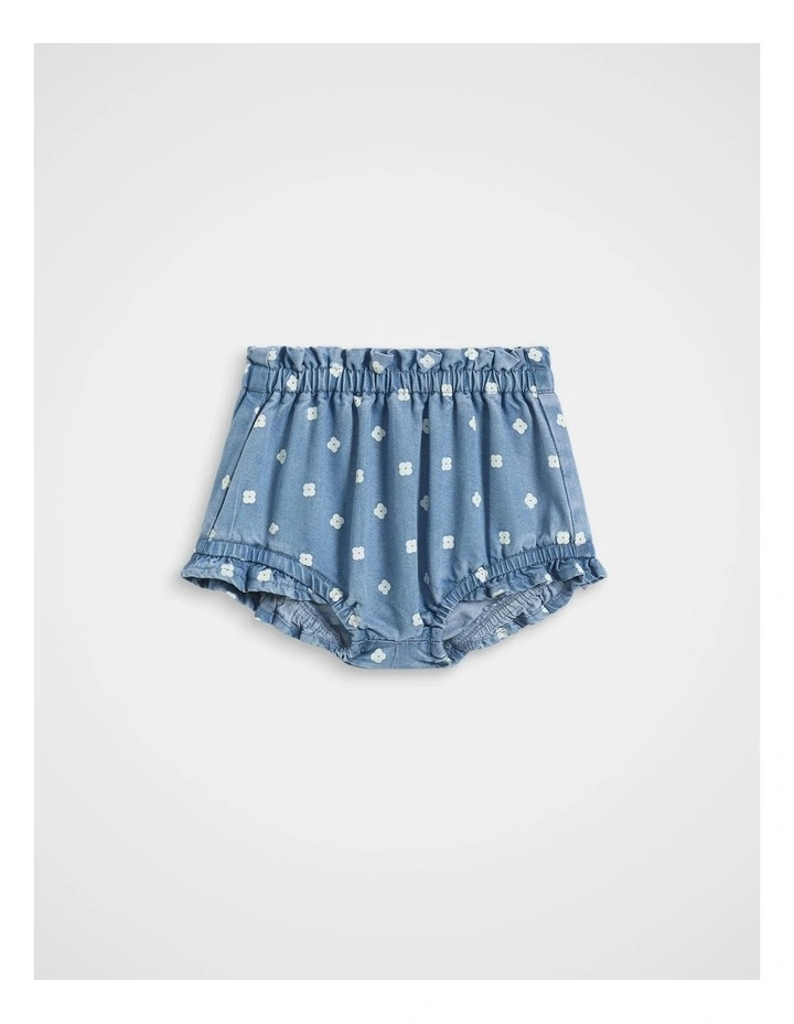 Floral Denim Bloomer in Mid Blue image 1