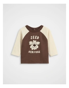 Pup Raglan Tee in Cacao