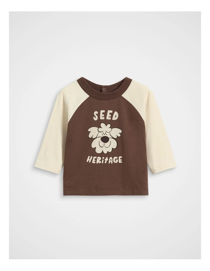 Pup Raglan Tee in Cacao image 1