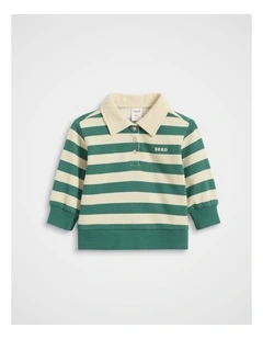 Stripe Sweat Top in Jungle Green