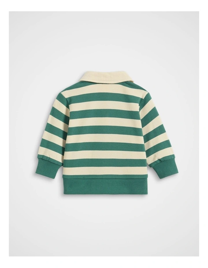 Stripe Sweat Top in Jungle Green image 2