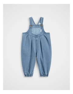 Denim Overall Jumpsuits in Mid Blue
