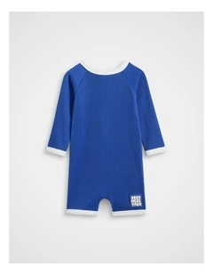 Textured Rib Swimsuit in Cobalt
