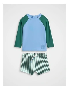 Colourblock Swim Set in Jungle Green