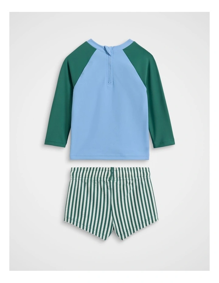 Colourblock Swim Set in Jungle Green image 2
