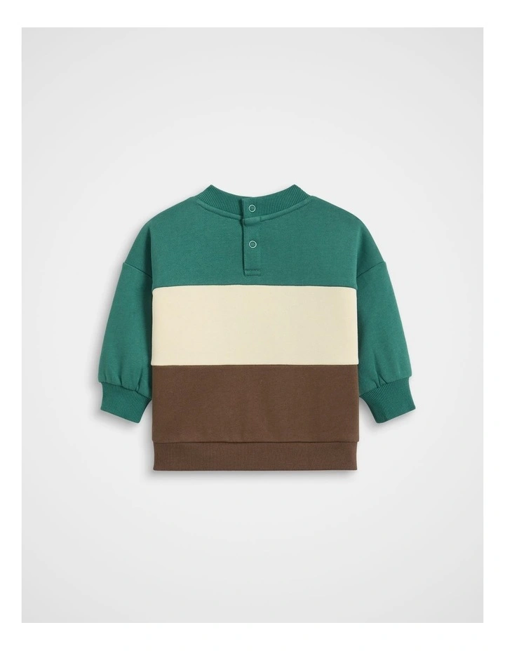 Colourblock Logo Sweat Top in Multi image 2