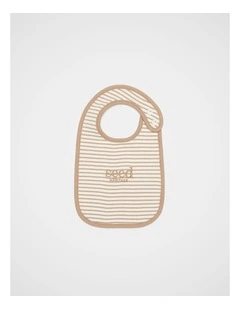Logo Stripe Bib in Acorn Stripe