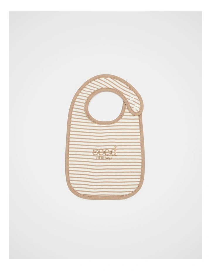 Logo Stripe Bib in Acorn Stripe image 1